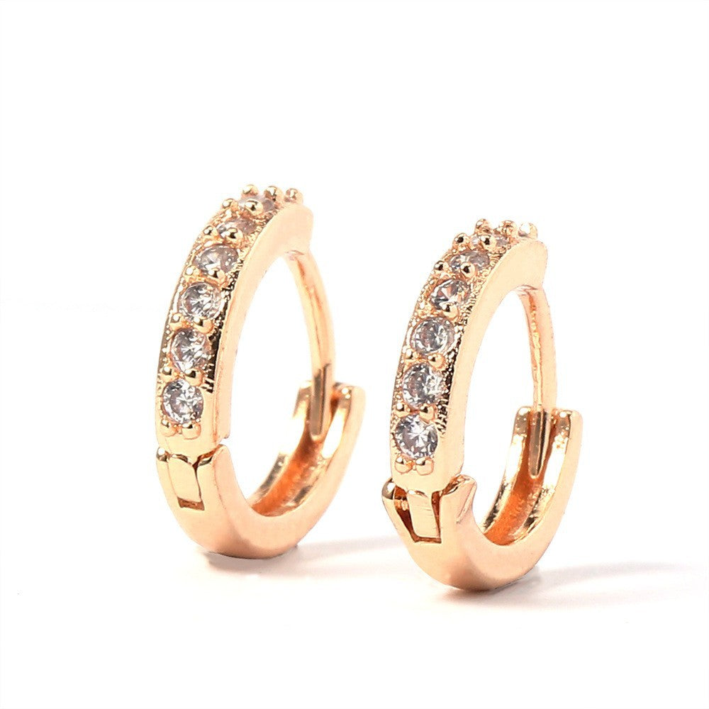 Single Row Rhinestone Hours Girlish Earclip Earrings