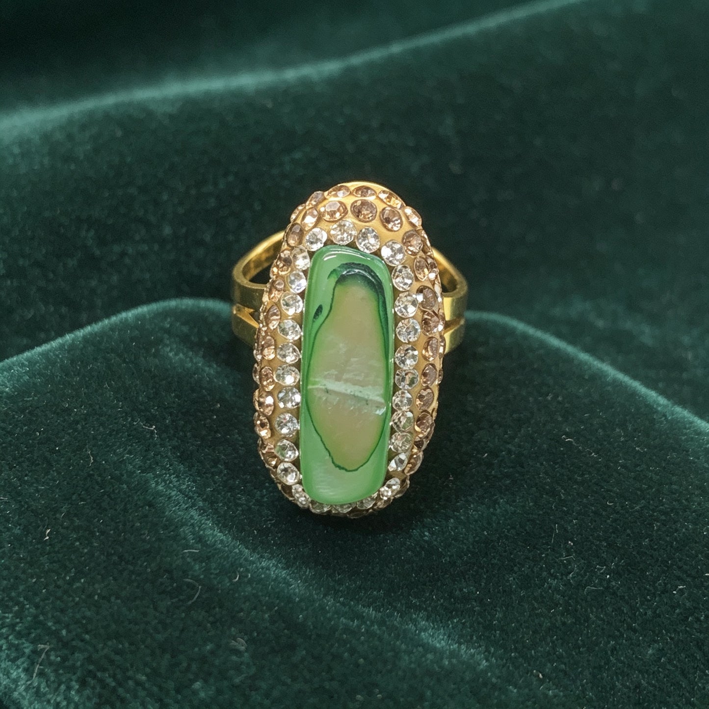 Color Shell Long Light Luxury Minority Adjustable Rings