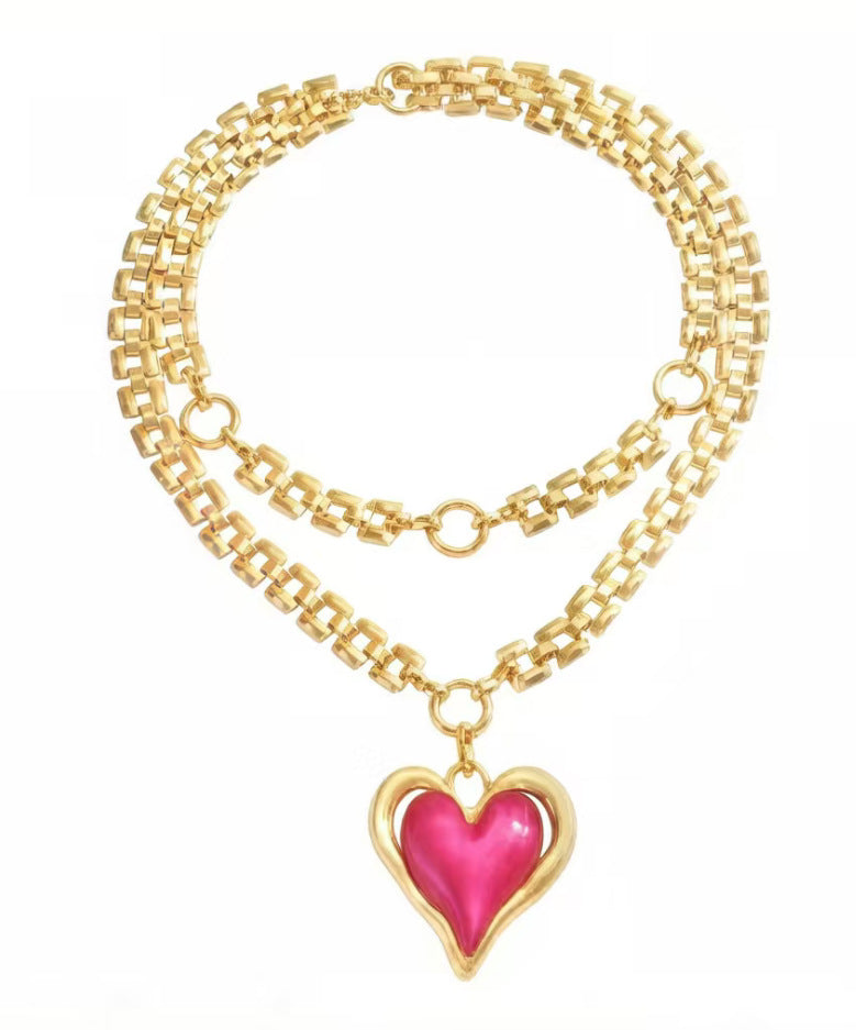 Valentine's Day Exaggerated Oversized Heart Temperament Jewelry Set