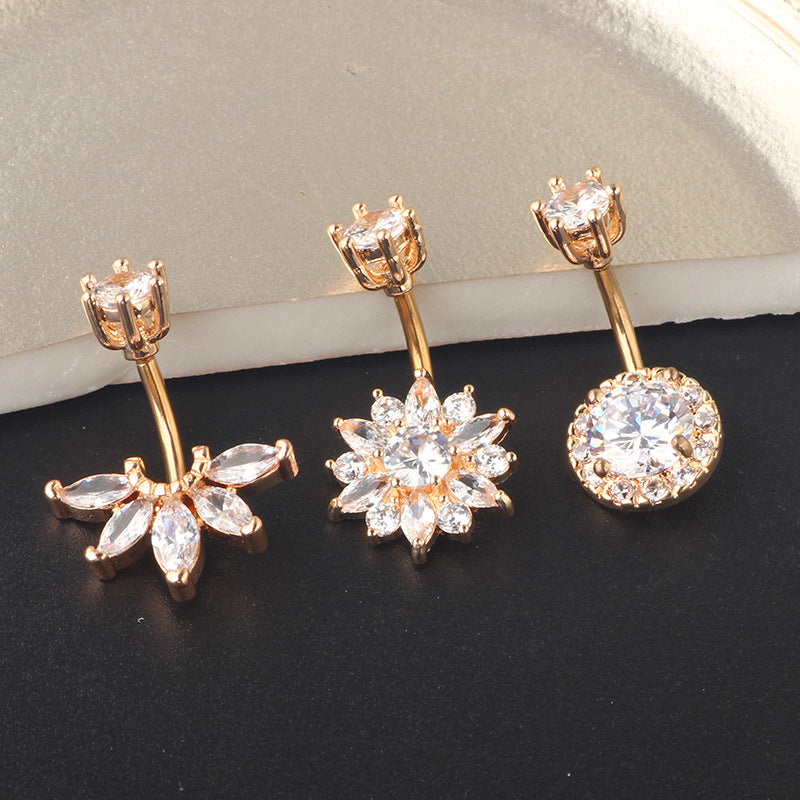 Zircon Navel Human Body Piercing Piece Rings