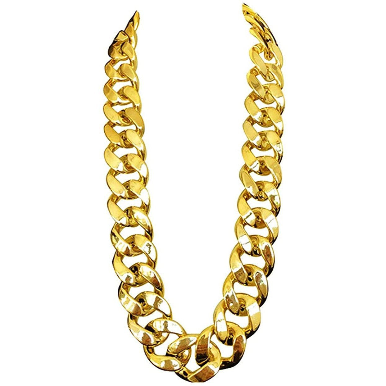 Men's Hip Hop Exaggerated Simulation Chain Plastic Gold Personalized Performance Funny Necklace
