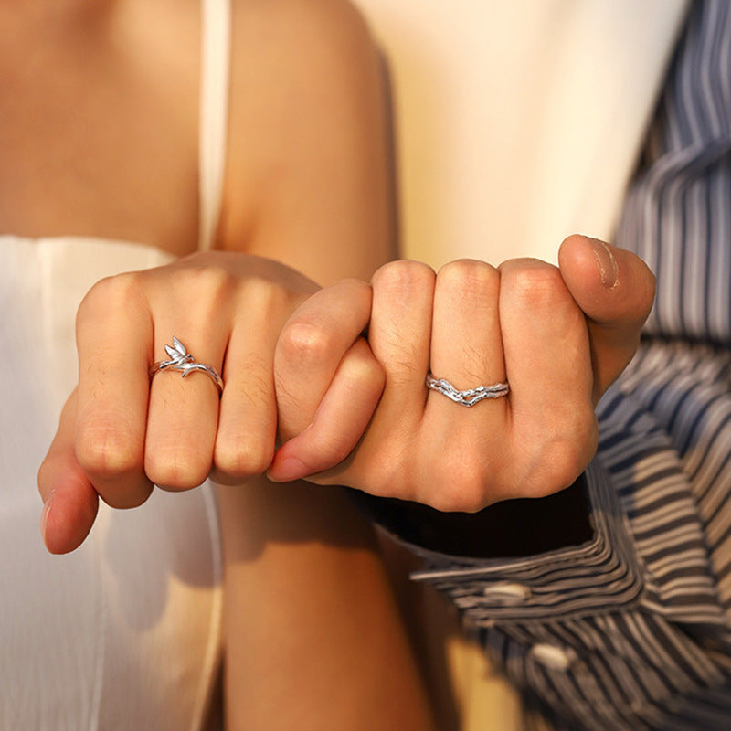 Women's & Men's & Eucalyptus Has Met Locust Bird Couple Pair Of Mori Rings