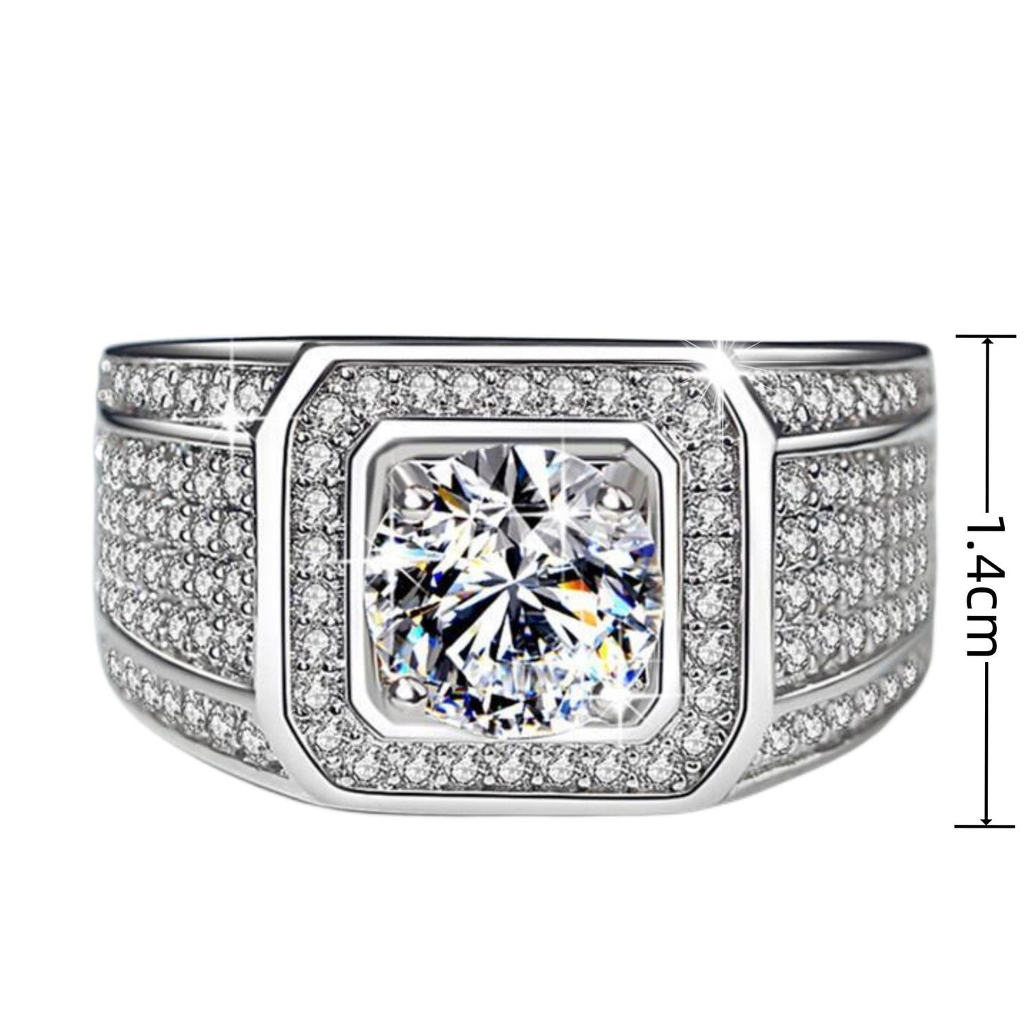 Diamond Starry Zircon Trendy 2 Karat Imitation Moissanite Rings