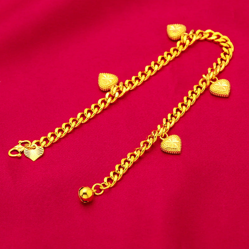 Women's Flat Style Buckle Alluvial Gold Small Peach Bracelets