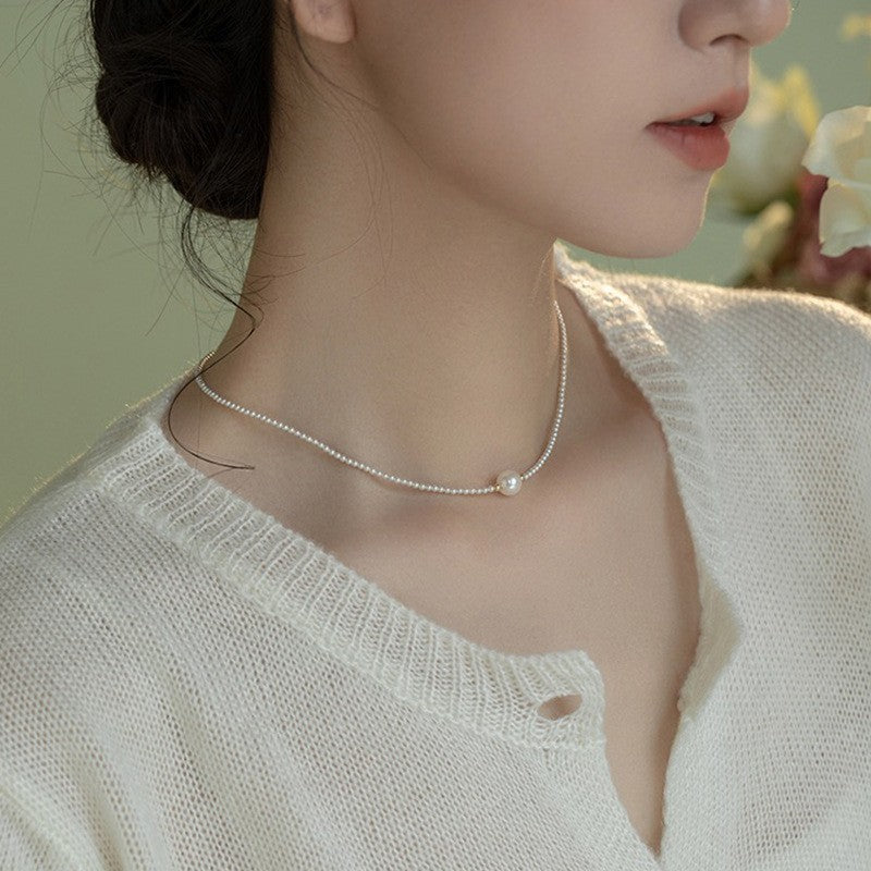 Glass Pearl High Sense Luxury Minority Fashion Commuter Clavicle Necklace