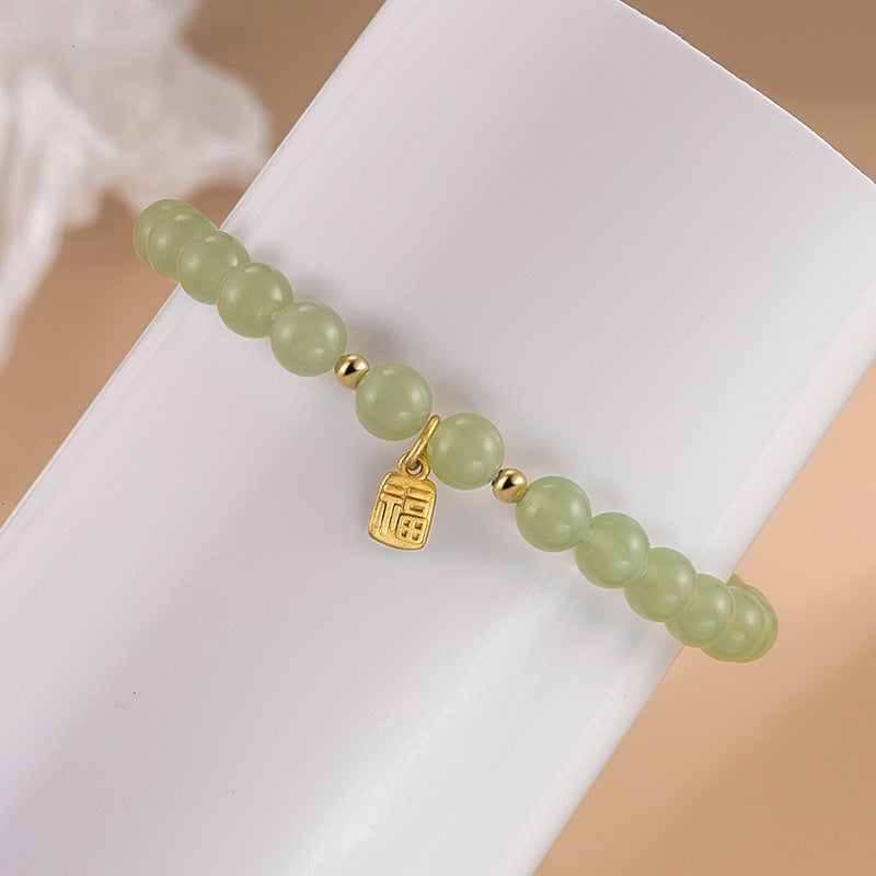 Women's Blessing Card Jade Pearl National Style Light Bracelets