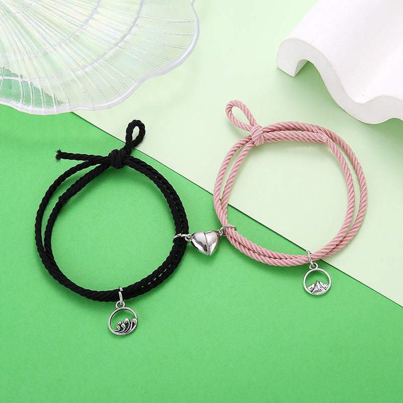 Bracelets de serment d'amour en corde pour hommes et femmes