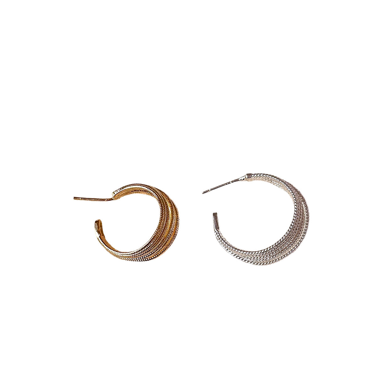 High-grade Cold Style Sier Pin Commute Stud Earrings