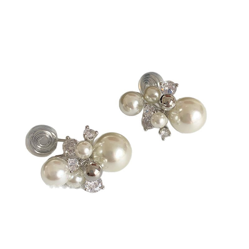 Women's French Entry Lux Zircon Pearl Fireworks Elegant High Sense Mosquito Ear Clip