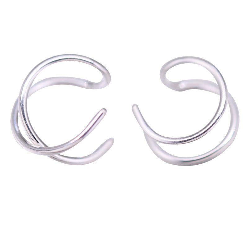Women's & Men's Double-line Cross Personality Cool Bone Hook Ear Clip