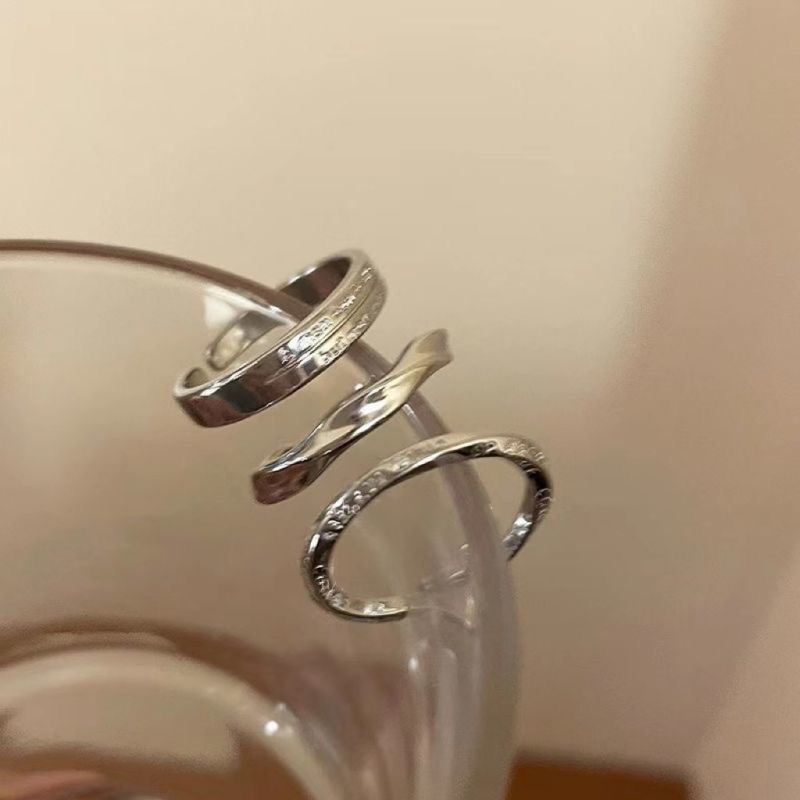 Sier Pigment Niche Bag Simple Temperamental Index Finger Ring