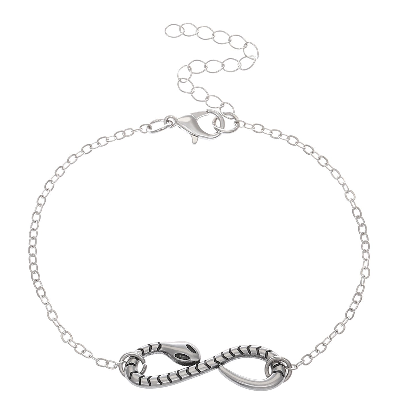 Bracelets femme serpent en acier titane noir foncé