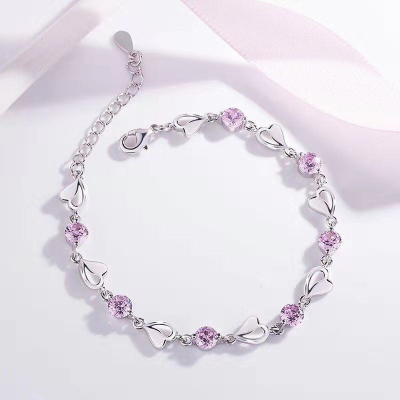 Sier Plated Heart Female Irregular High Sense Simple Fashion Bracelets