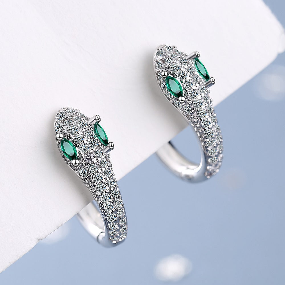 Light Luxury Personality Diamond Snake-shaped Ear Earrings