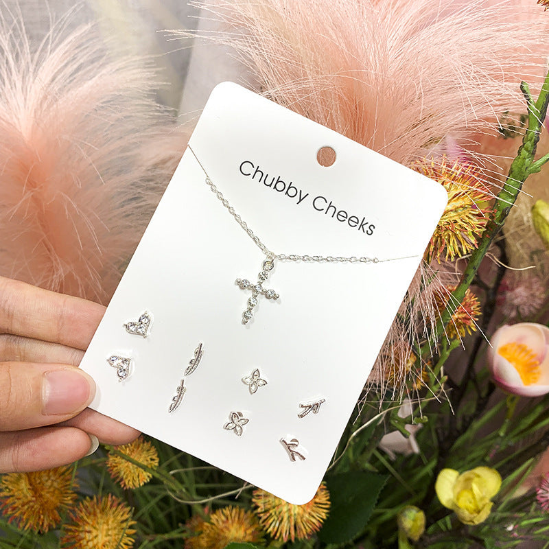 Women's Earings Pairs Simple Sweet Combination Weekly Jewelry Set