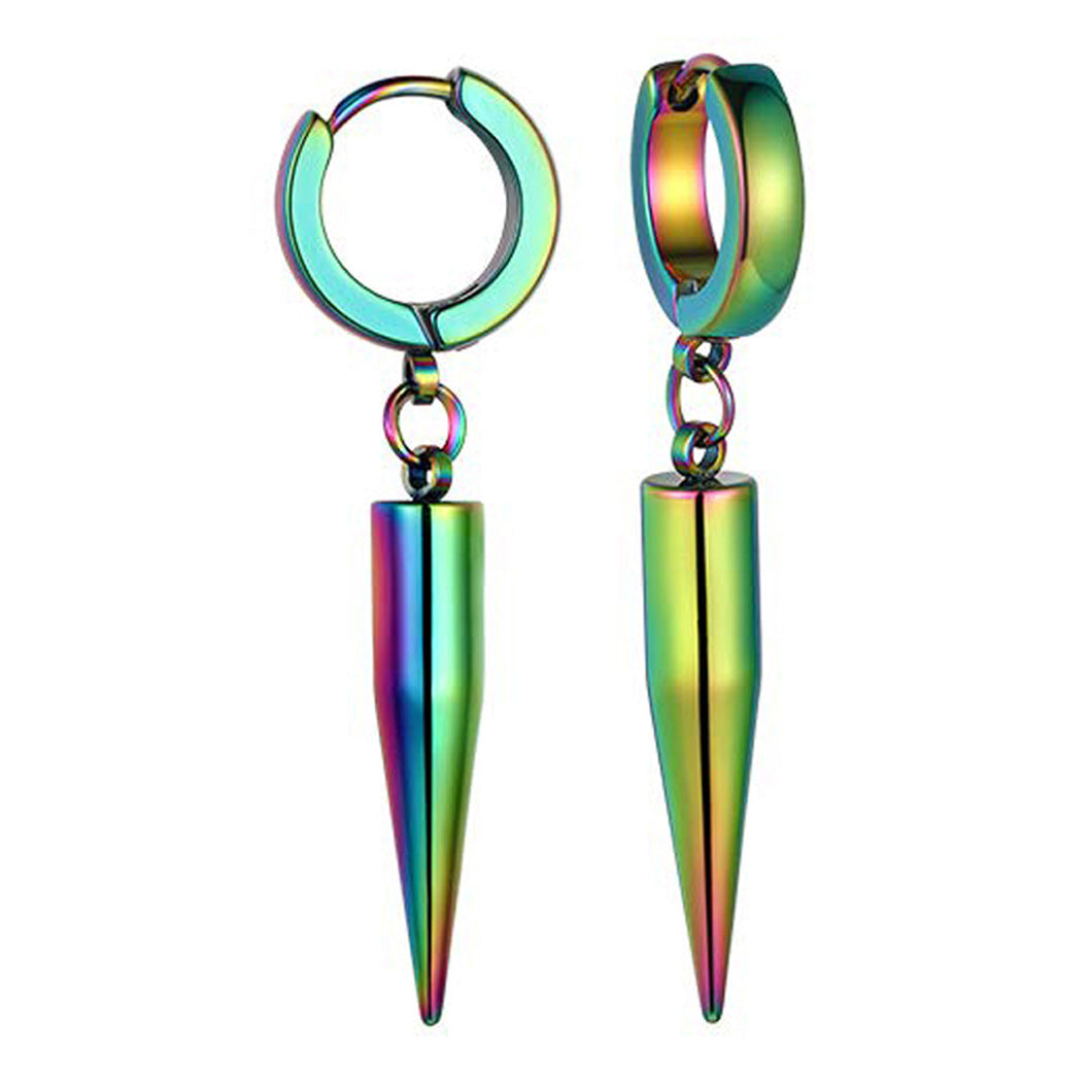 Men's Korean Style Titanium Steel Vintage Round Bullet Stainless Ear Buckle