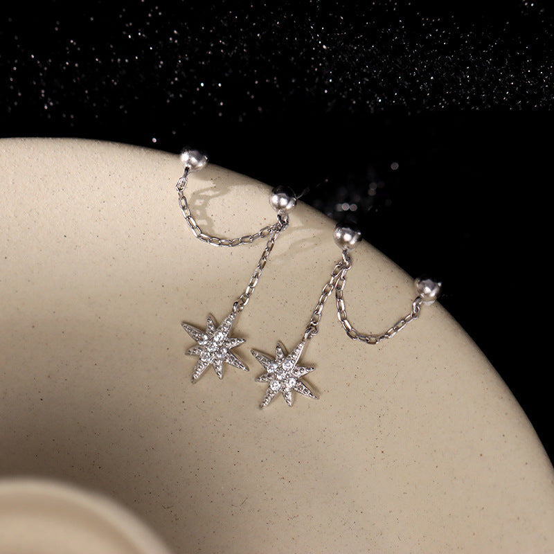 Women's Ear Sterling Sier High Sense Star Earrings