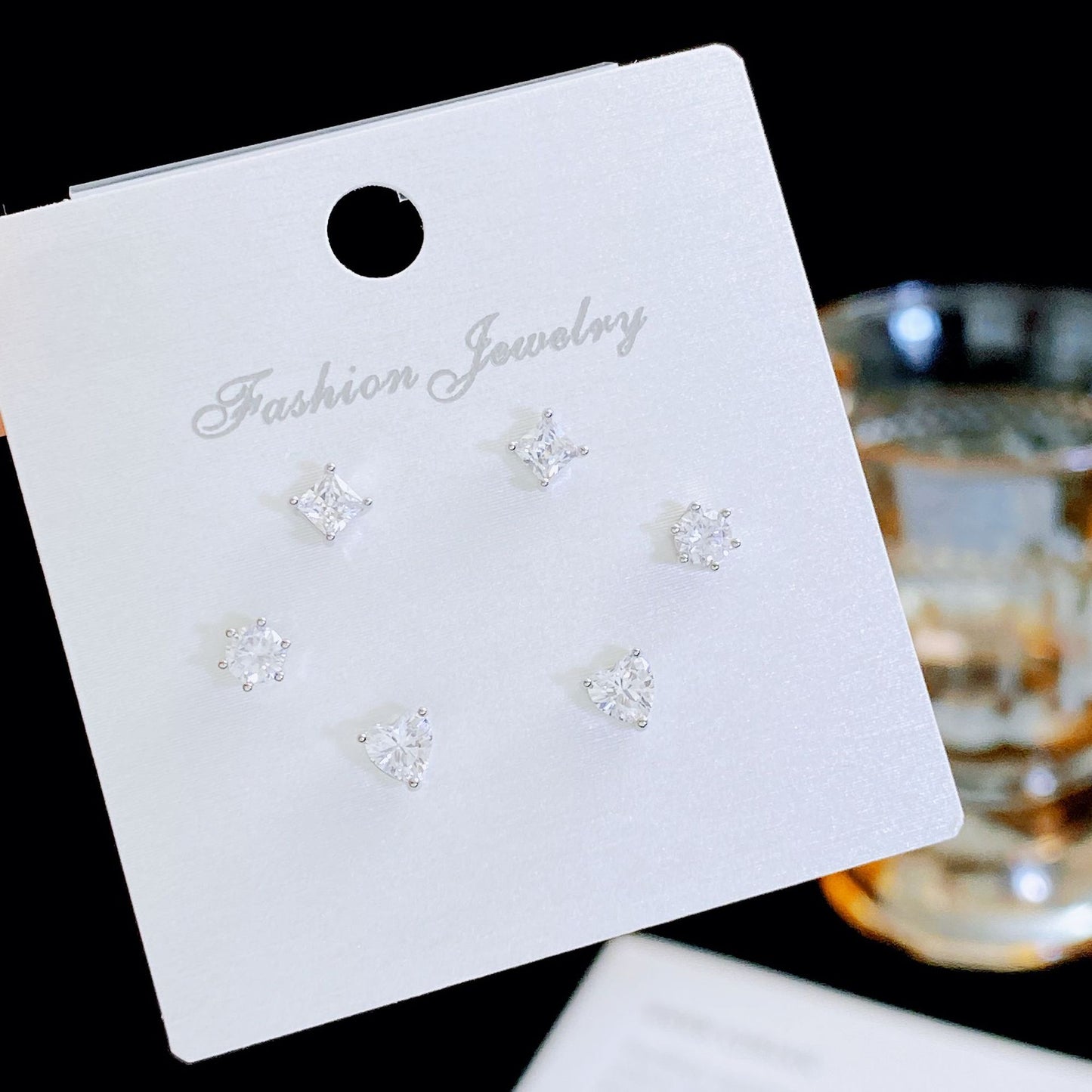 Women's Three Pairs Storage Ear High Sense Earrings