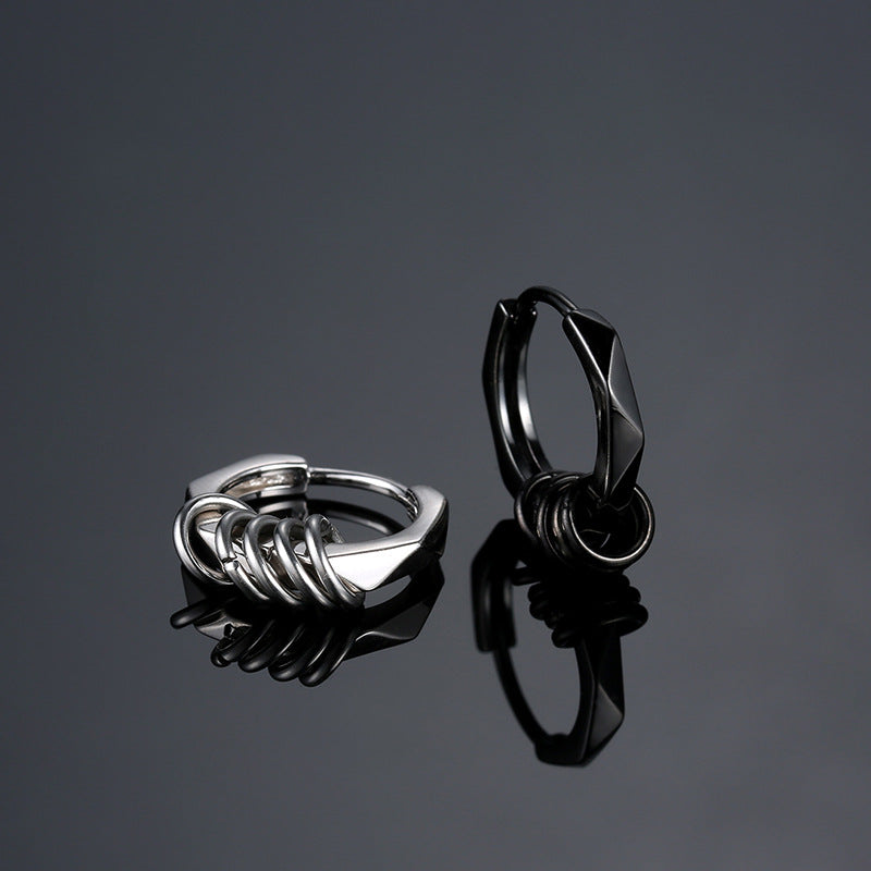 Men's Trendy Cool Handsome Black Single Hipster Rings