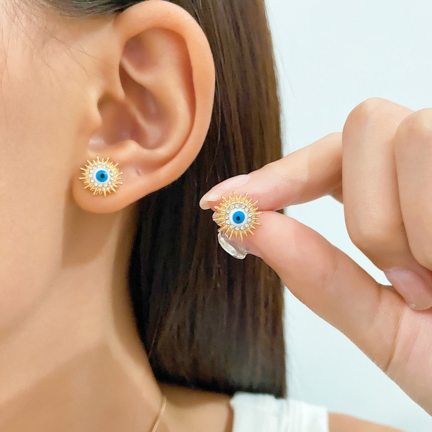 Sun Female Blue Eyes Devil Eye Jewelry Set