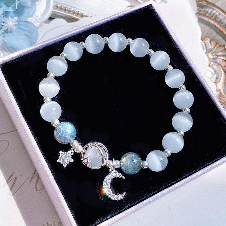 Opale Femme Design Gris Clair De Lune Étoile Bracelets