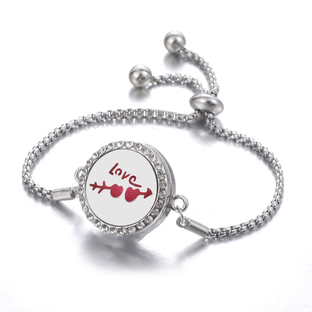 Steel Hollow Oil Lucky Tree Open Box Bracelet