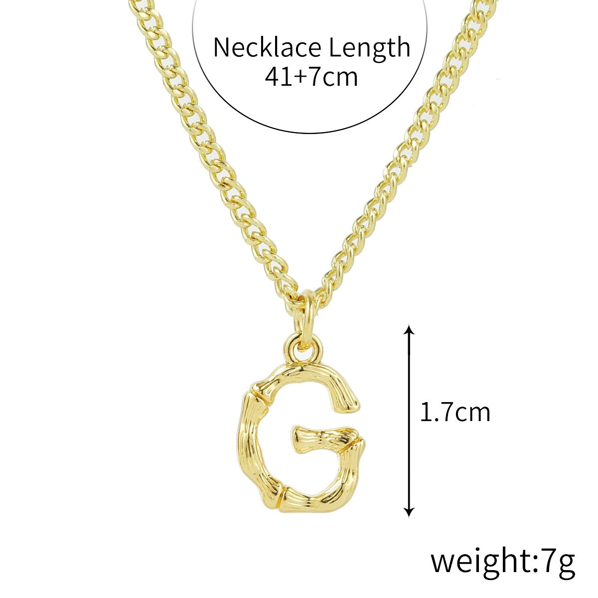 Women's Style Ornament Bamboo Letter Pendant Clavicle Necklaces