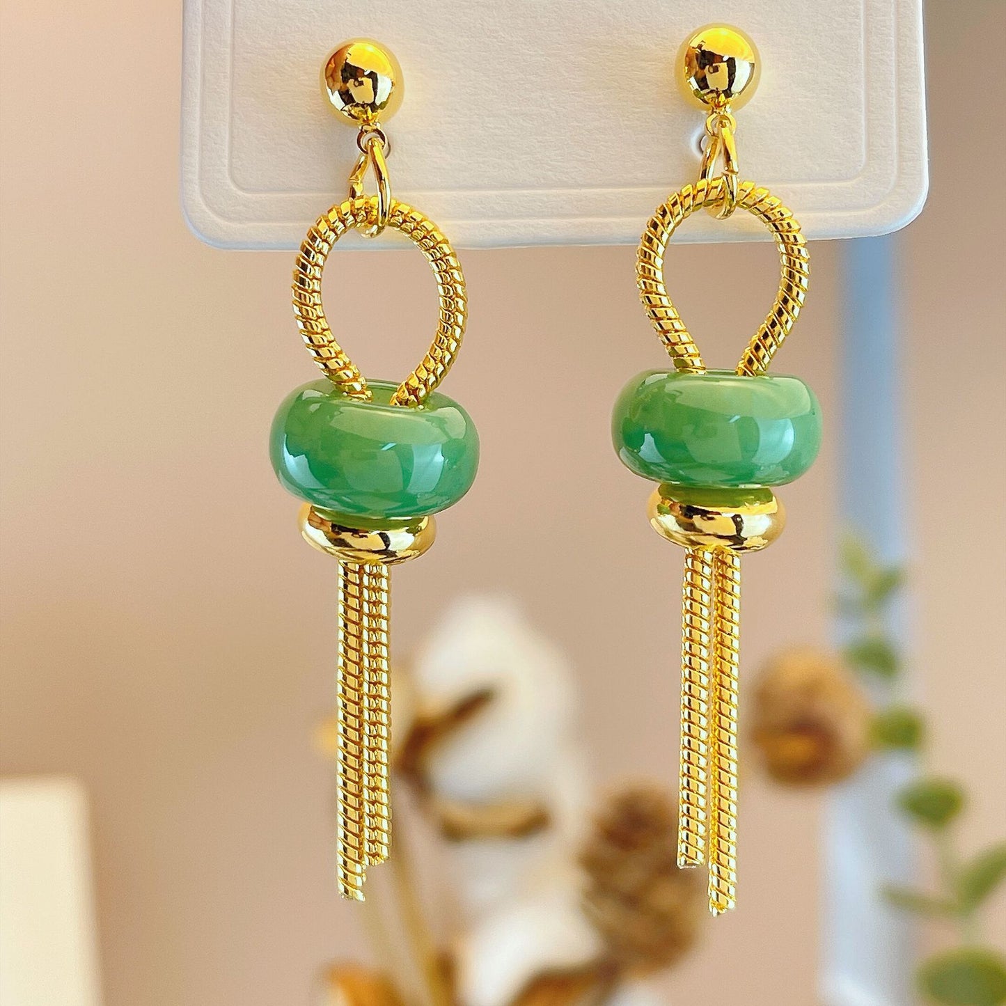 Women's Chinese Style Small Bell Pepper Tassel Earrings