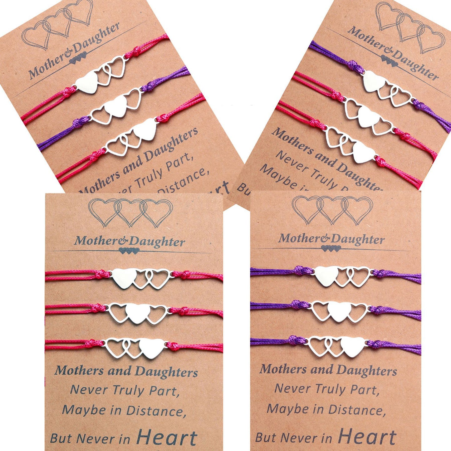 Stainless Steel Heart-shaped Hand Weaving Carrying Bracelets