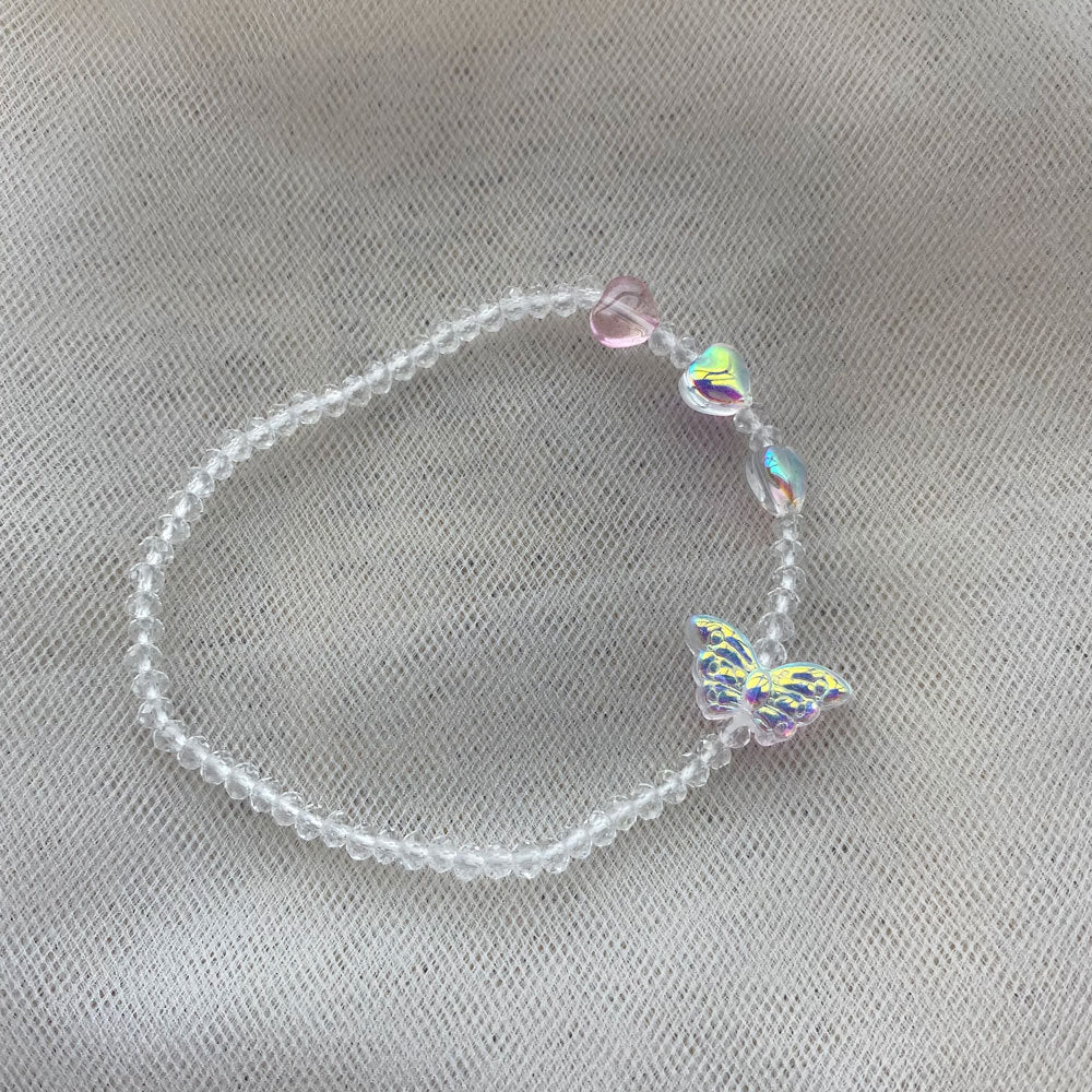 Bracelets de perles d'été en forme de cœur de papillon, jolis sauvages