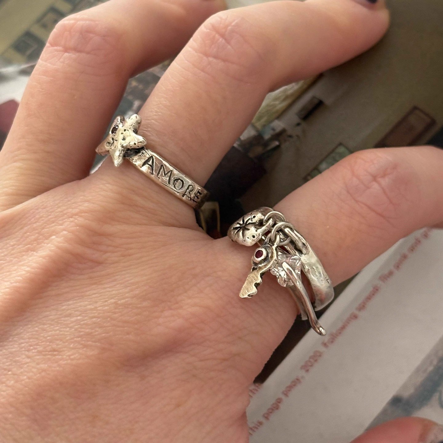 Design Style Couple Five-pointed Star English Female Ring