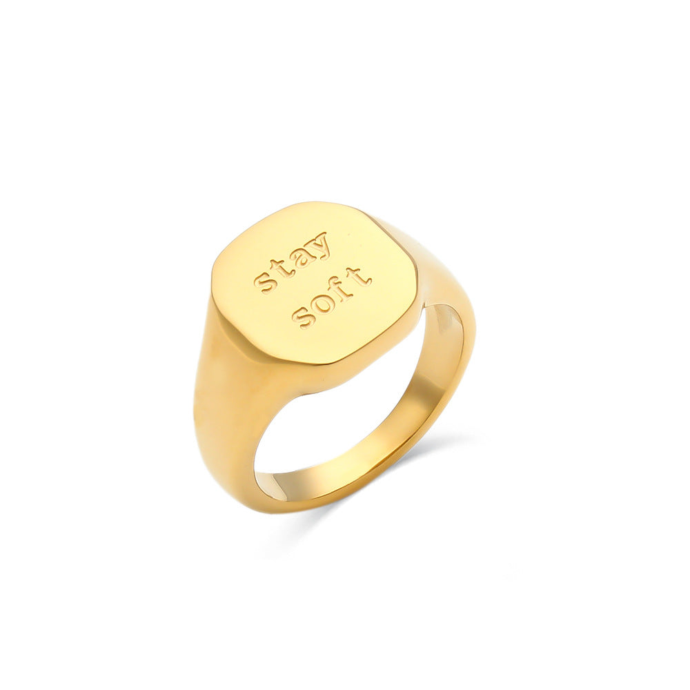 Women's Letters Special Interest Light Luxury Fashion Ring