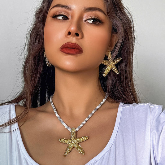 Style Ocean Starfish Pendant Female Sweet Cool Necklaces