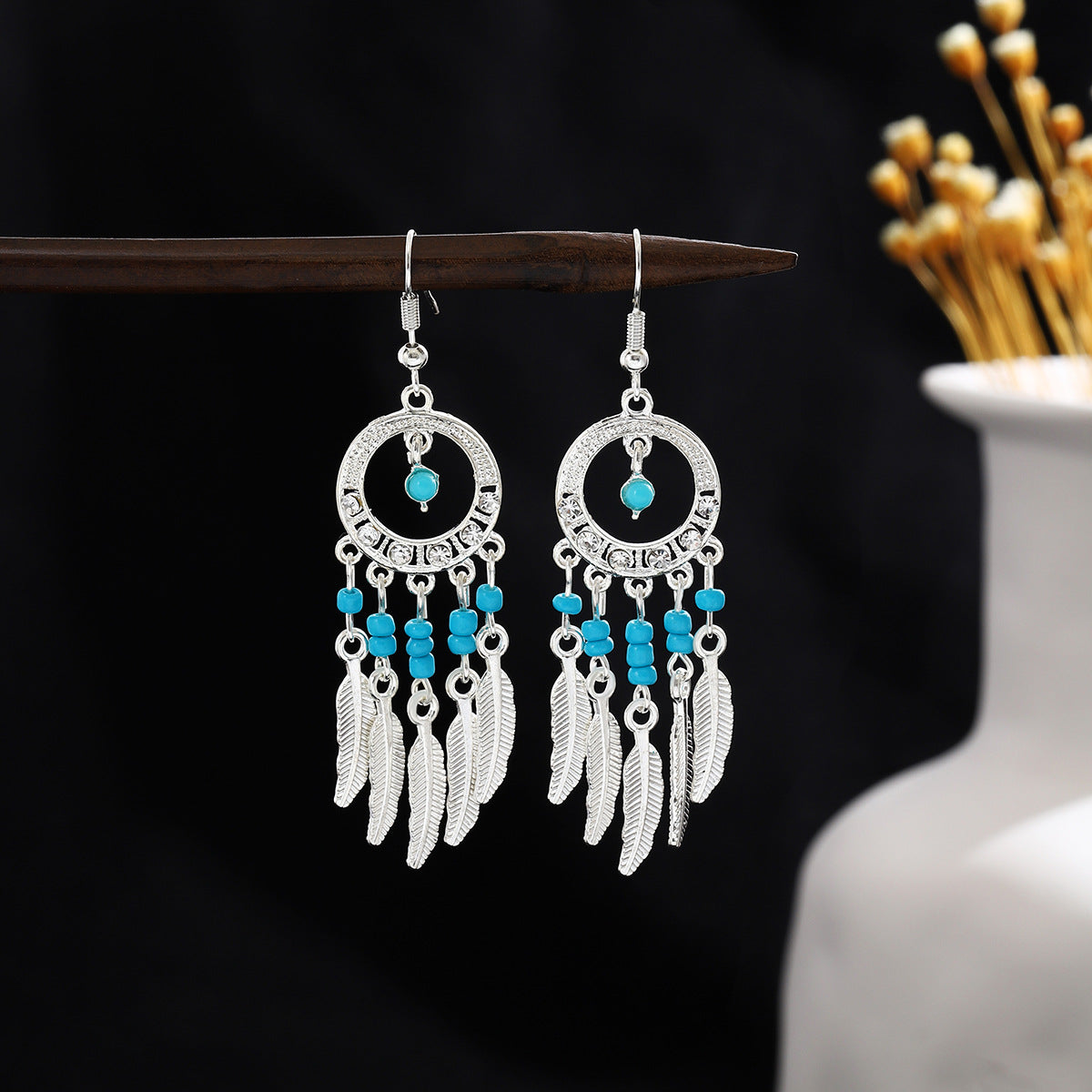 Bohemian Ethnic Style Ear Long Tassel Metal Fashion Earrings