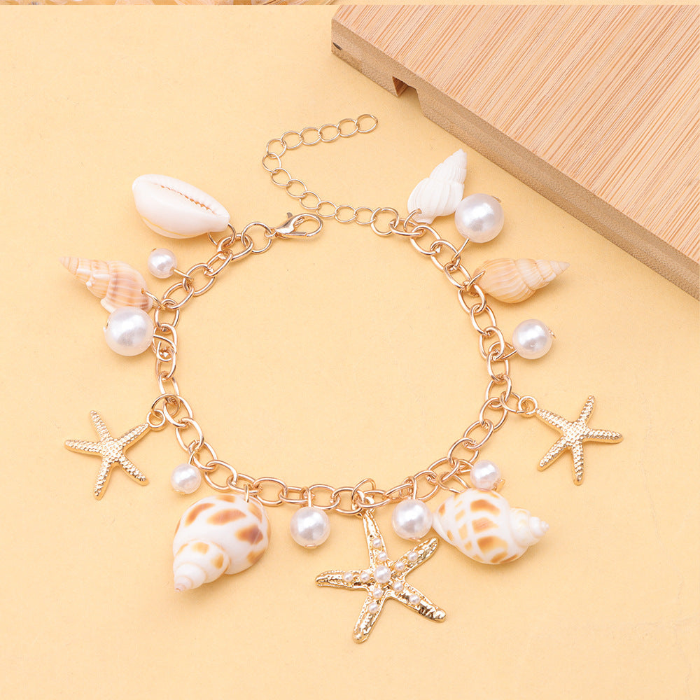Women's Ocean Vacation Style Shell Starfish Pearl For Light Necklace