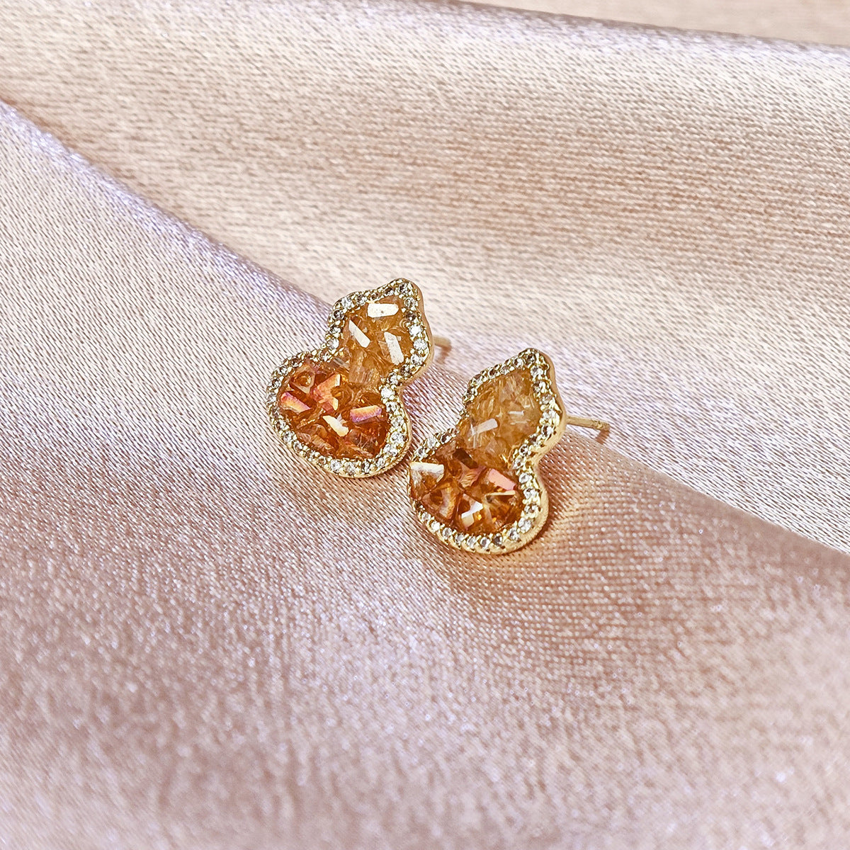 Women's Gradient Crystal Gourd For Light Luxury Earrings