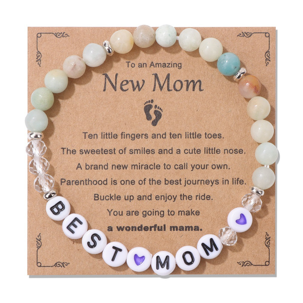 Stone Bead English Letters Beaded Mother Daughter Simple And Bracelets