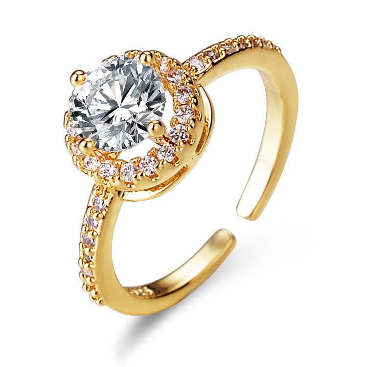 Light Luxury Niche Design Diamond Open Rings