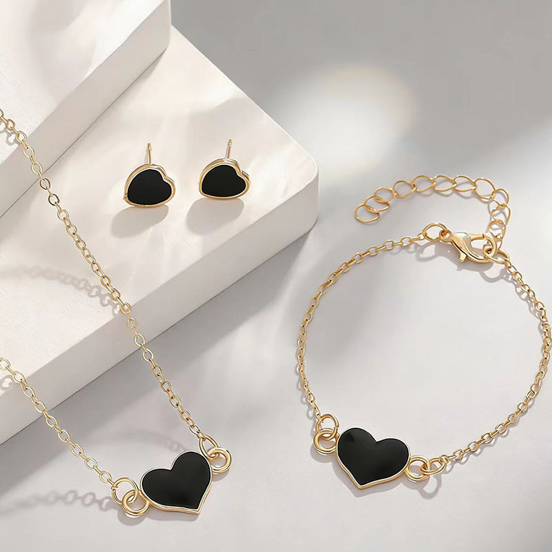 Drip Glazed Exquisite Simple Minority Fashion High-grade Clavicle Chain Elegant Jewelry Set