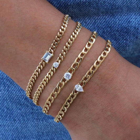 Comfortable Fashion Titanium Steel Plated Gold Bracelets