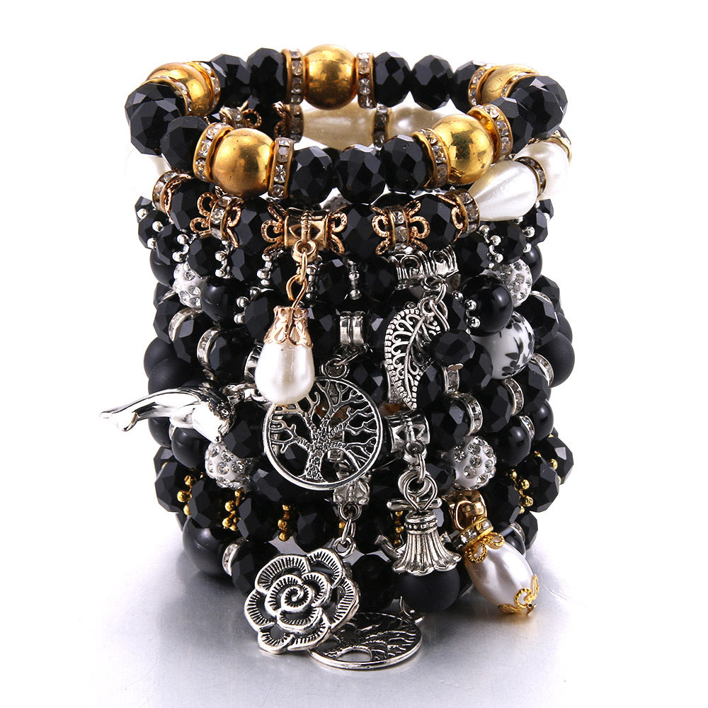Women's Grid Popular Adjustable Crystal Love Butterfly Bracelets