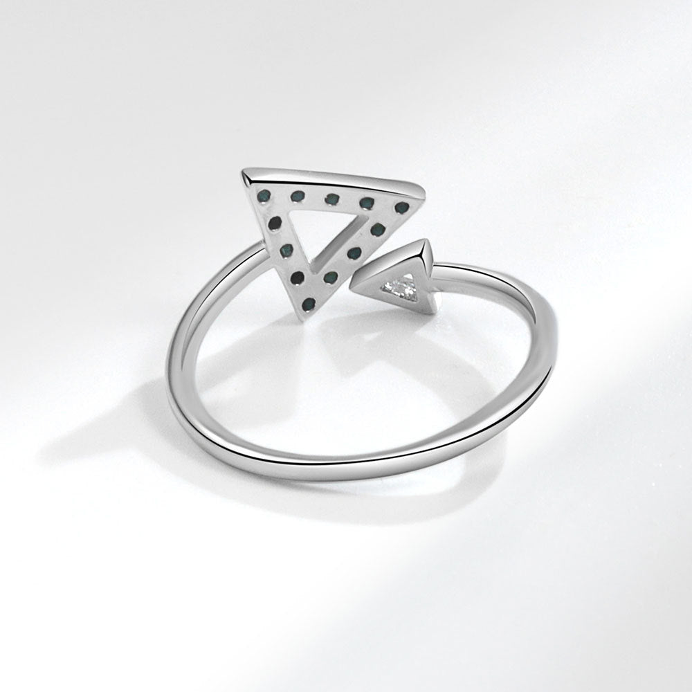 Female Geometric Simple Inlaid Graceful Open Rings