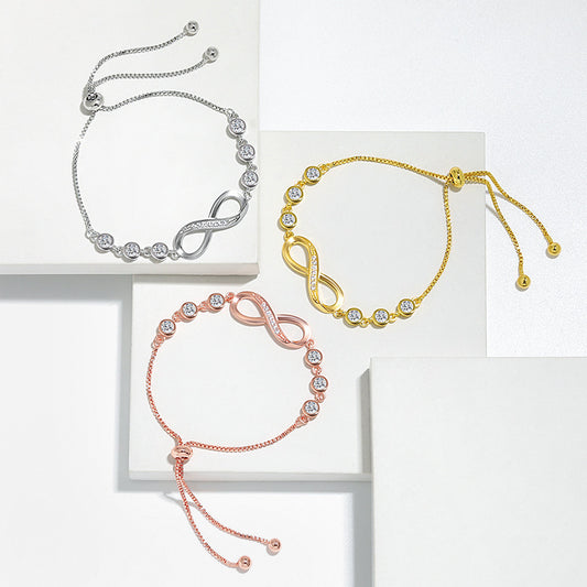 Bracelets d'amour féminins réglables et élégants avec symbole porte-bonheur