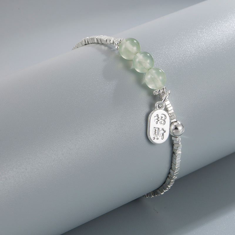 Rich Sier Square Chalcedon Lucky Fortune Armbänder