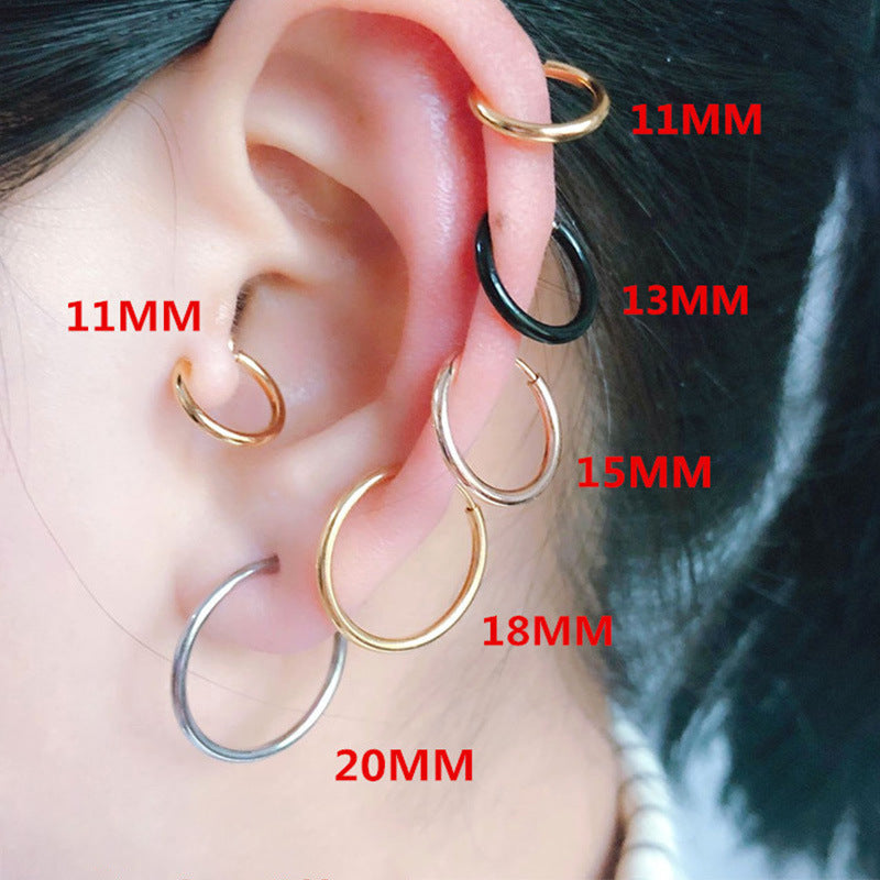 Unisex Pseudo Elastic Clip-on Round Spring Earrings
