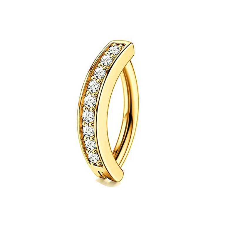 Gold Belly Rhinestone Zircon Style Navel Buckle Earrings