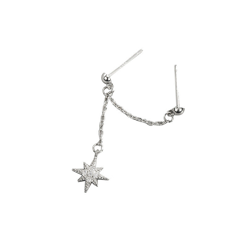 Women's Ear Sterling Sier High Sense Star Earrings