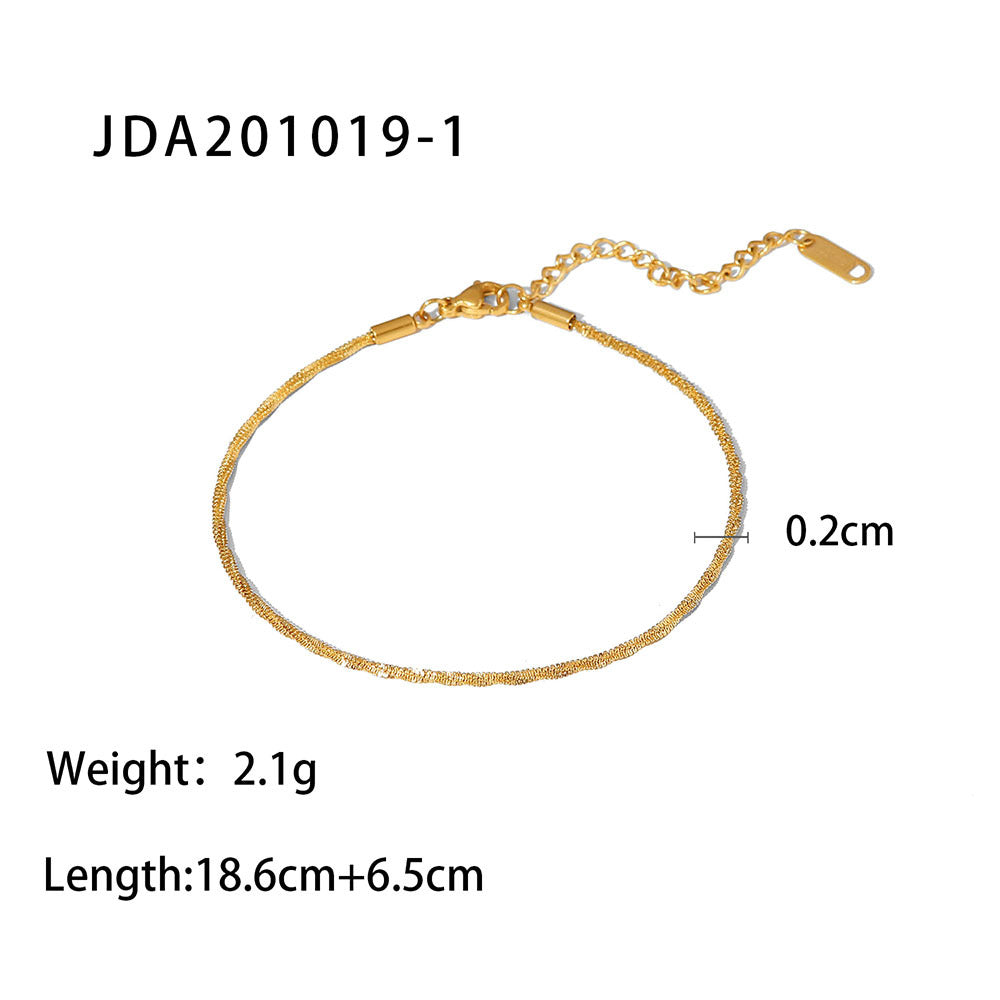 Women's Style Retro Gold Cross Fine Anklet Bracelets