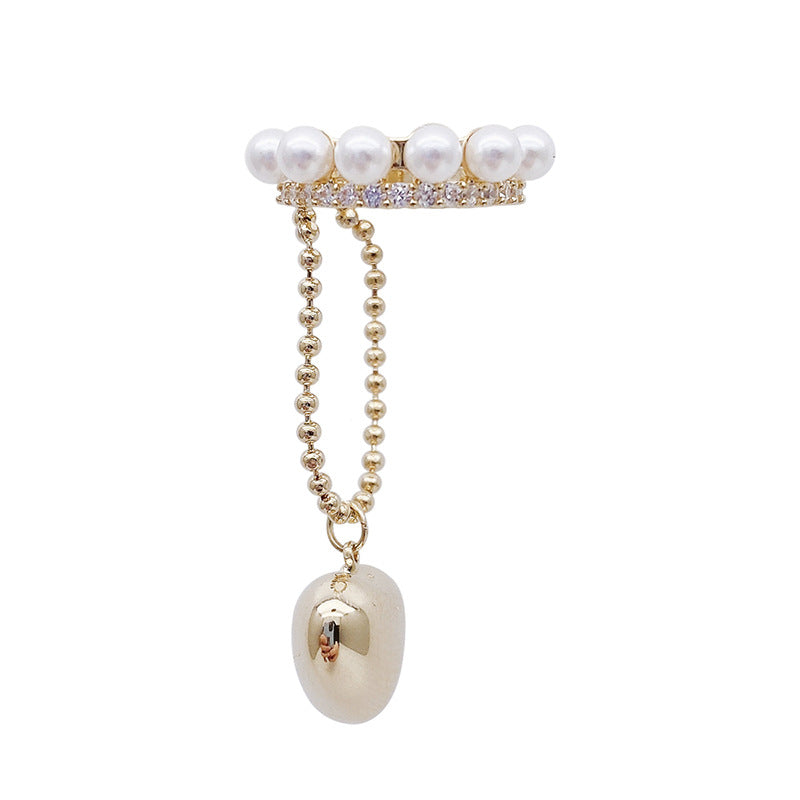 Pearl Love Tassel Art Retro French Fashion Temperament Earrings