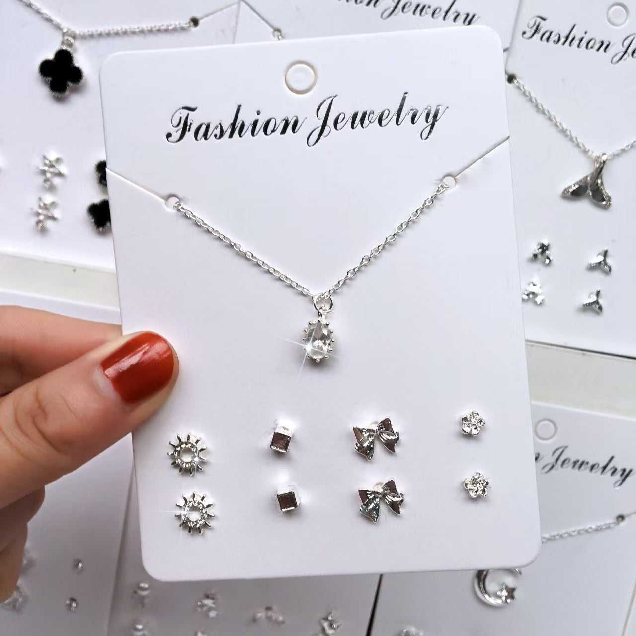 Women's Earings Pairs Simple Sweet Combination Weekly Jewelry Set